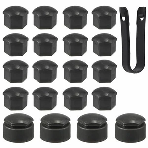 20x Abdeckkappen Radschraubenkappen Radschrauben Set schwarz 17 mm für Audi - Bild 1 von 9