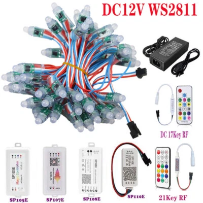DC12V WS2811 Digital RGB LED Pixel Light and Wifi/Music Controller Adapter Set - Image 1 of 4