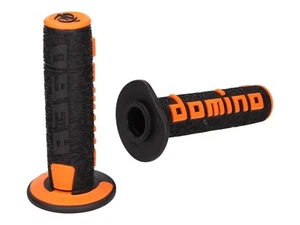 DOMINO COPPIA MANOPOLE UNIVERSALI OFF-ROAD A360 NERO-ARANCIONE MOTO CROSS ENDURO - Imagen 1 de 2