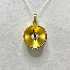 Vintage 1960's Heno Gold Tone Pendant Charm Watch Ticks MCM Mid Century Modern - Picture 1 of 19