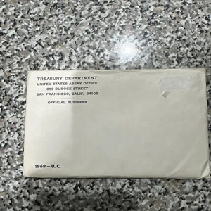 1969-P&D Uncirculated U.S. Mint 10 Coin Set With Envelope (Ripped Envelope) - Picture 1 of 6