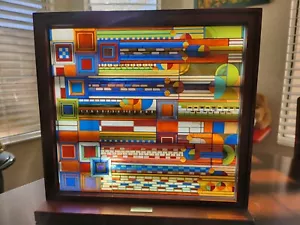 Frank Lloyd Wright Saguaro $ Flowers - stained glass suncatcher vintage - Picture 1 of 5