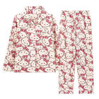 Kawaii Hello Kitty Cartoon Pajamas Set Women Girl Soft Sleepwear Pyjamas Casual