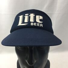 Vintage Miller Lite Beer Logo Sun Visor Cap Blue Size Adjustable