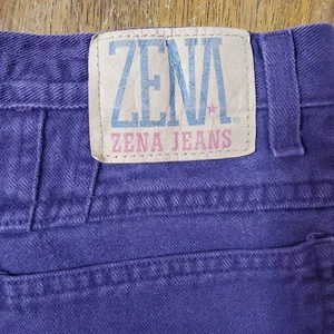 VTG 80s Zena Jeans Tapered Ultra High Rise Button Fly Purple Denim Women's Sz 10 - Bild 1 von 24