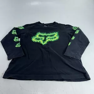 T-Shirt Youth FOX RACING schwarz langärmelig 100 % Baumwolle YMD Jugend Medium Grafik - Bild 1 von 9