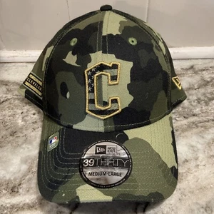 Cleveland Guardians New Era 39Thirty Hat Baseball Cap Camouflage Fitted M/L - Picture 1 of 5