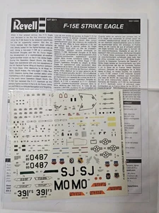 2000 Revell #5511 USAF F-15E Strike Eagle - NUR 1/48 Decals & Anleitung - Bild 1 von 2