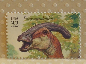 EINZELNE postfrische 32c Briefmarke - Die Welt der Dinosaurier - Der Parasaurolophus Nr.  3136L - Bild 1 von 1