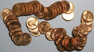 1954-D Lincoln Wheat Cent Roll Gem RED BU Uncirculated Cents 50 Coins (25101203R - Picture 1 of 1