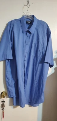 Camisa Falcon Bay manga corta abotonada azul 18 1/2 alto Foto 1 de 4