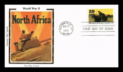 US COVER WWII ALLIES LAND IN NORTH AFRICA 50TH ANNIVERSARY FDC COLORANO SILK - Image 1 of 2