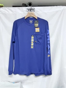 Ariat Men's Rebar Heat Fighter Skipper Blue T-Shirt Medium - Picture 1 of 5