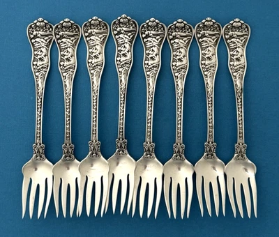 Tiffany OLYMPIAN Sterling Fish Fork Wavy Tines 6 1/2" PRICED EACH - Image 1 of 4