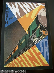Train South for Winter vintage looking poster art print artwork - Picture 1 of 5