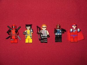 LEGO Superheroes Minifigures LOT,Deadpool,Wolverine,Magneto,Nick Fury,Hawkeye