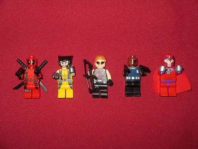 LEGO Superheroes Minifigures LOT,Deadpool,Wolverine,Magneto,Nick Fury,Hawkeye - Image 1 of 4