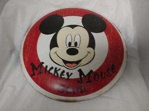"Open Road" Brand Disney Round, Metal "Mickey Mouse Club" button sign. - Picture 1 of 6