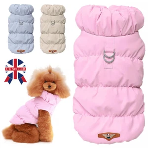UK Waterproof Dog Coat Jacket Pet Puppy Warm Fleece Lined Vest Winter Coat M-XL - Picture 1 of 14