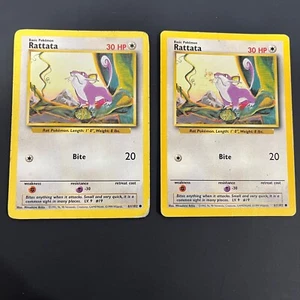 2 x Juego Base Cartas Pokemon Rattata 61/102 WOTC 1999 - Imagen 1 de 2
