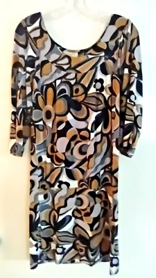 Vestido Vertigo Paris Manga 3/4 Estampado Geométrico Talla XS Foto 1 de 4