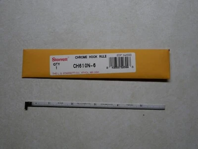 Starrett CH610N-6 Narrow Spring-Tempered Steel Rule with Inch Graduations, Hook - Image 1 of 2