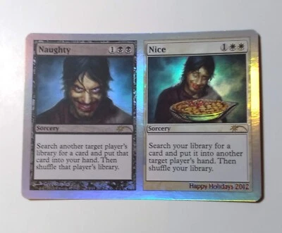 MTG Naughty/Nice Foil Happy Holidays 2012 Promo M/NM! - Image 1 of 4