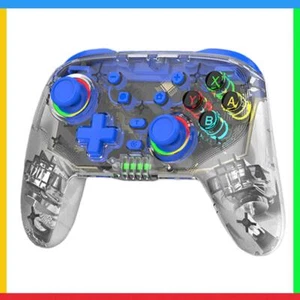 Gamepad Console Multipiattaforma per Switch Pro Gamepad Trasparente (Blu) - Foto 1 di 6