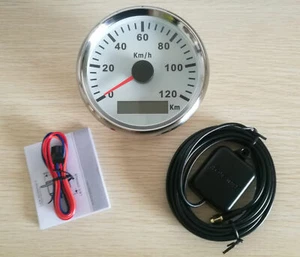 85mm White Stainless 120KM/H GPS Speedometer for Car Truck Motorcycle Marine UTV - Picture 1 of 7