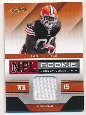 GREG LITTLE 2011 ABSOLUTE MEMORABILIA #14 RC ROOKIE JERSEY PATCH BROWNS MINT A - Image 1 of 2