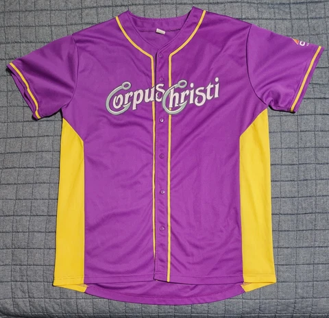 Corpus Christi Hooks Jersey Adult LARGE Purple & Yellow MiLB Cover