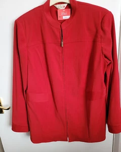 Ladies Elvi Red Corduroy zip Jacket size 16 chest 42" - Picture 1 of 7