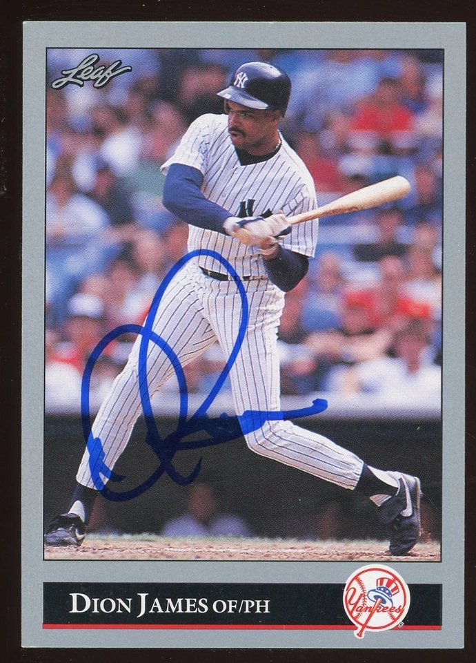 1992 Leaf DION JAMES Signed Card autograph AUTO YANKEES BREWERS - Image 1 of 1