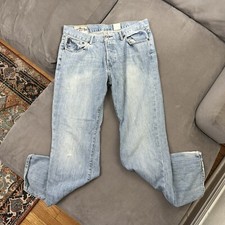 Abercrombie & Fitch Button-Fly Jeans 37x35 (tag 36x34) Low Rise Boot Distressed