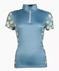 LADIES EQUESTRIAN RIDING SHIRT BY HKM LIGHT BLUE W LEMONS - Picture 1 of 4