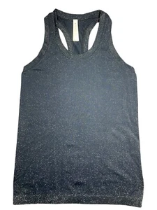 Athleta Tank Racerback S Momentum Shine blu navy scintillante senza cuciture orlo-grippers - Foto 1 di 12