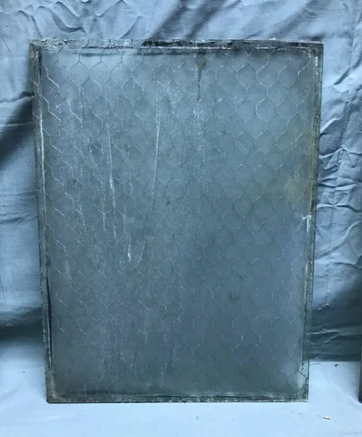 1 Piece Vtg 12x16 Industrial Frosted Chicken Wire Safety Security Glass 1186-22B Cover