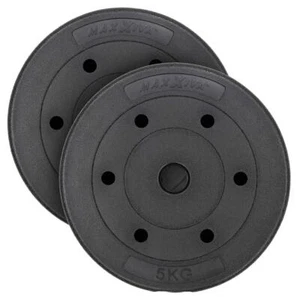 MAXXIVA Hantelscheiben-Set Zement 2x5kg Gewichte schwarz Gewichtsscheiben 10kg - Bild 1 von 7