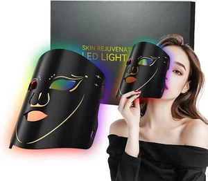 Maschera Viso Collo 7 Colori Luce LED Fotonterapia per Cura Pelle Viso Rughe - Foto 1 di 12