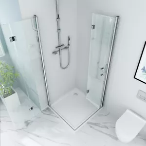 Duschkabine Falttür Duschabtrennung Eckeinstieg Glas Duschwand Eck-Dusche NANO - Bild 1 von 11