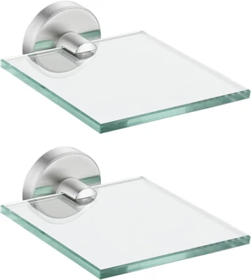 JQK Small Floating Glass Shelves Brushed, 4 Inch Display Ledges for Wall - Image 1 of 4