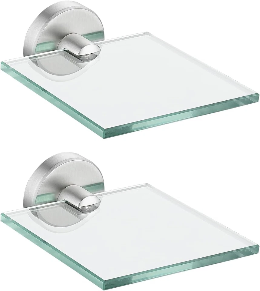 JQK Small Floating Glass Shelves Brushed, 4 Inch Display Ledges for Wall - Image 1 of 4