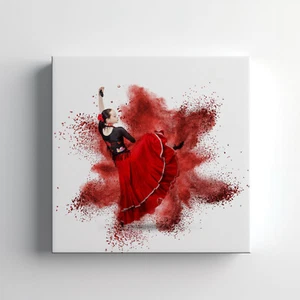 Flamenco Dancer Canvas Print Wall Art, Stylish Home Decor Wall Hanging - Picture 1 of 12