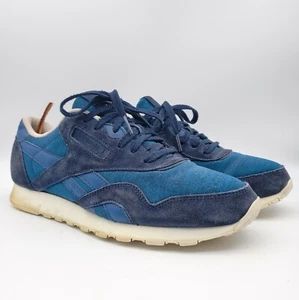 Zapatos informales deportivos clásicos Reebok azul gamuza para hombre talla 9,5 - Imagen 1 de 7