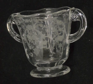 VINTAGE FOSTORIA ELEGANT ETCHED GLASS OPEN SUGAR BOWL, NAVARRE PATTERN - Picture 1 of 4