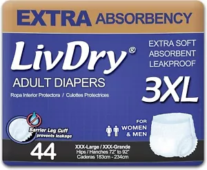LivDry Adult Incontinence Underwear, Comfort Absorbency, 3XXXL 44 count (146A) - Picture 1 of 8