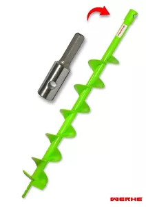 Taladro de tierra WERHE para taladro con adaptador HEX ⌀120 mm, 80 cm de longitud - Imagen 1 de 10