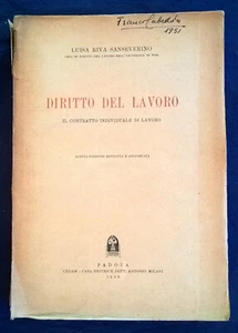 Diritto del lavoro. Il contratto individuale di lavoro - Riva - Padova, 1949 - Picture 1 of 1