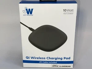 Pad di ricarica wireless Just Wireless Qi nero 10 Watt ricarica rapida cavo 4 piedi - Foto 1 di 3