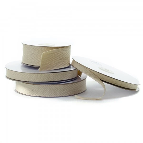 Cinta de sarga de algodón espiga crema natural Elige 3/8", 5/8", 7/8", 1,5" Foto 1 de 1